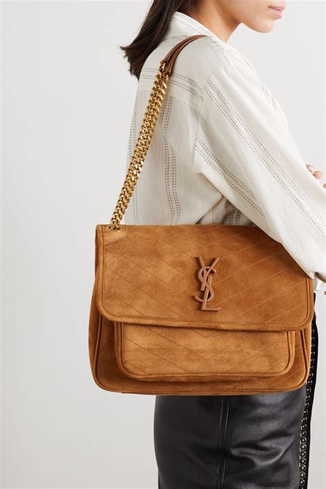 ysl brown leather bag|ysl brown suede bag.